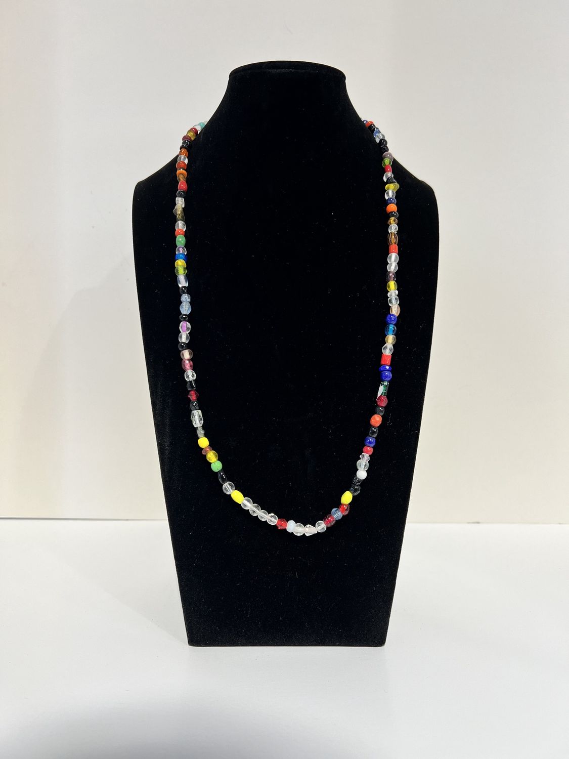 27" Multicolor Glass Bead Necklace (Dozen) GL071