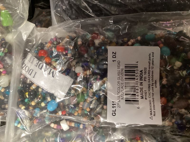 27&quot; Multi Color Glass Bead Necklace (Dozen) GL111