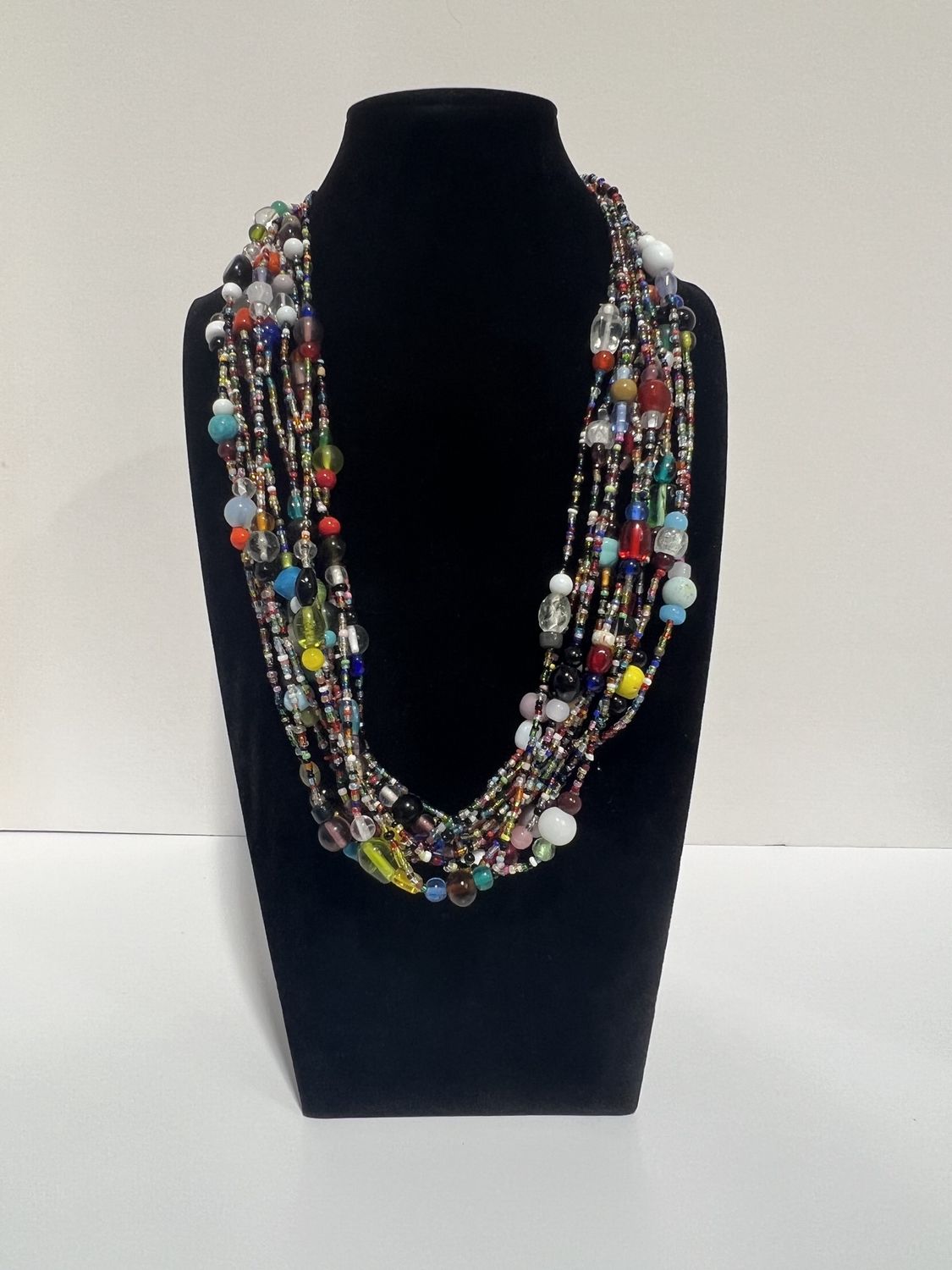 27" Multi Color Glass Bead Necklace (Dozen) GL031