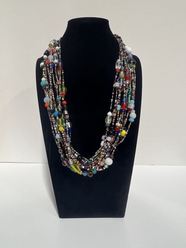 27&quot; Multi Color Glass Bead Necklace (Dozen) GL031