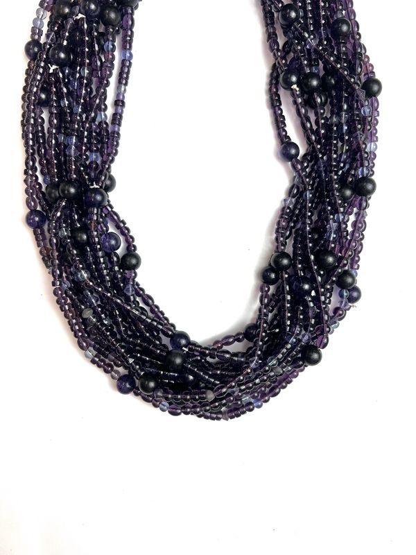 27&quot; Purple Glass Bead Necklace (Dozen) GL127