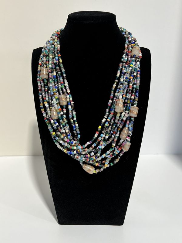 27&quot; Multicolor Glass Bead Necklace (Dozen) GL090