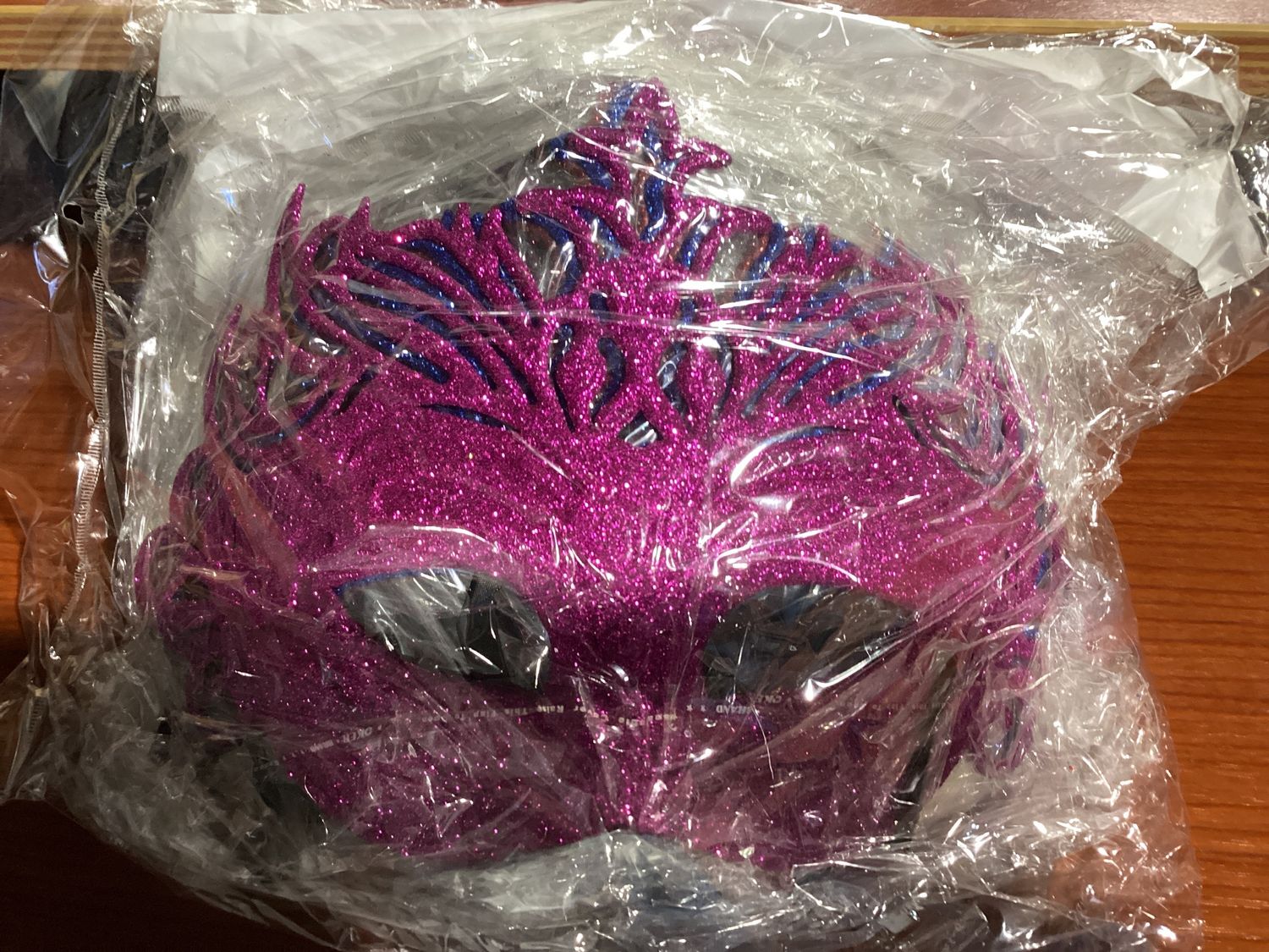 Glittered Ornate Mask with Ribbon Tie - Assorted Colors (Pack of 6) MASK062