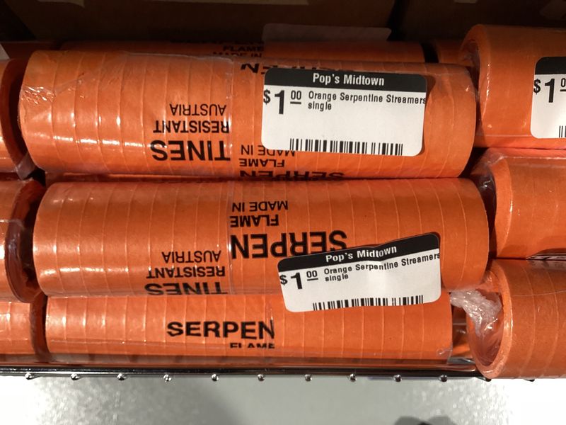 Orange Serpentine Streamers single