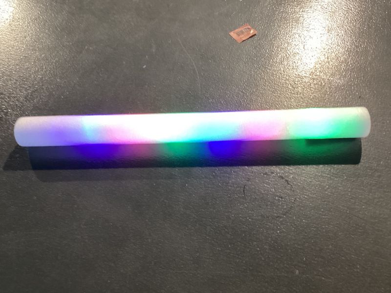 White LED Foam Baton with Three Colored Lights 18&quot; single