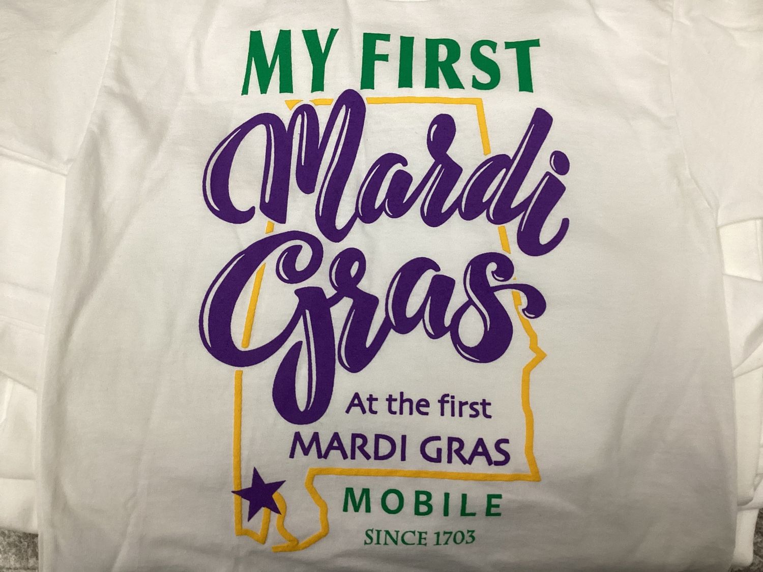 Youth My First Mardi Gras Tee, Size: XS
