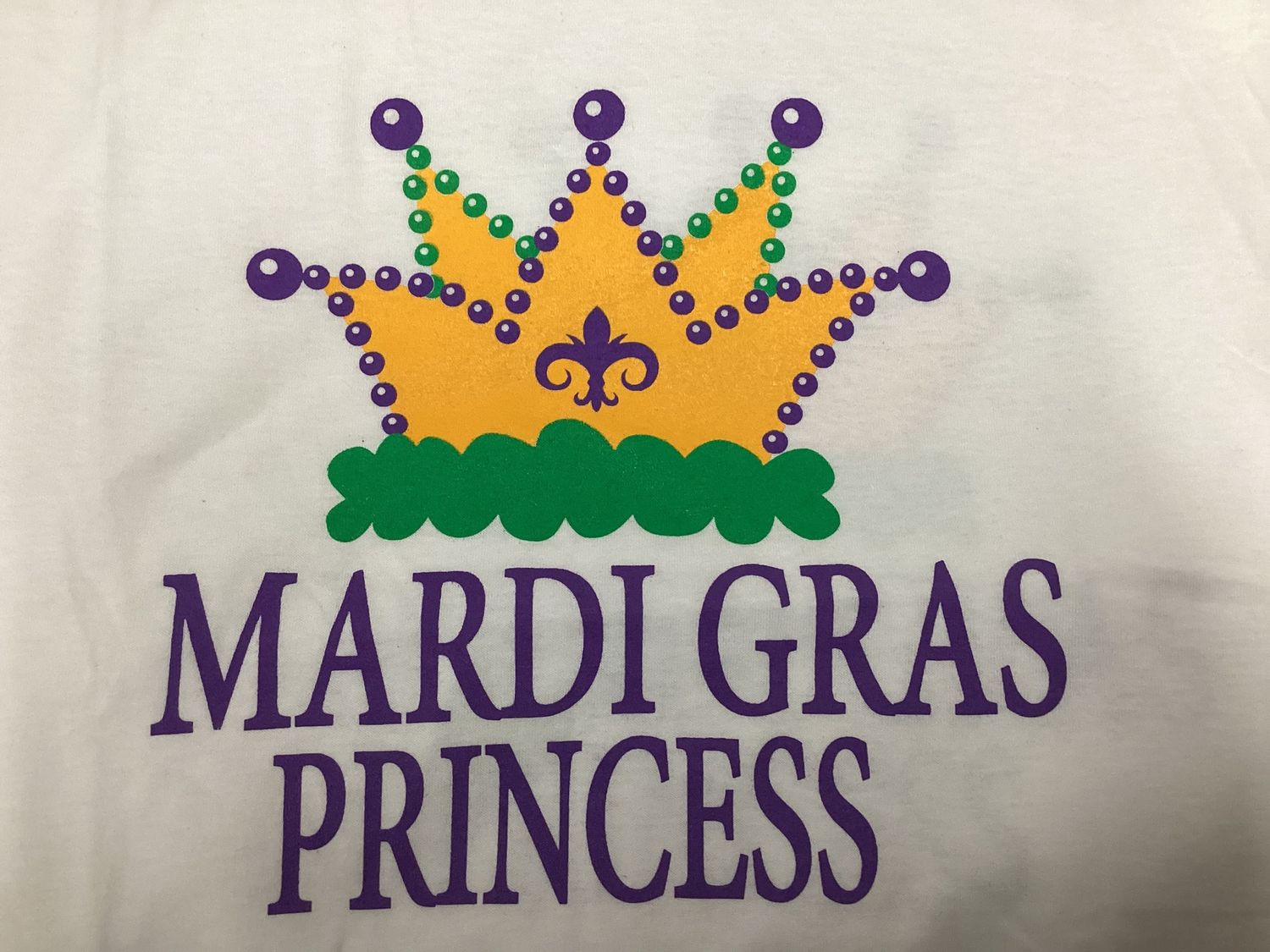 Youth Mardi Gras Princess Tee Short Sleeve, Size: Small