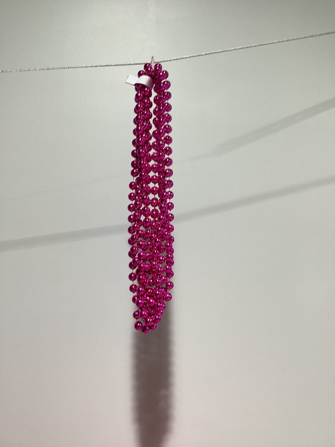 48" 20mm Round Mardi Gras Beads - Case (4 Dozen), Color: Metallic Hot Pink