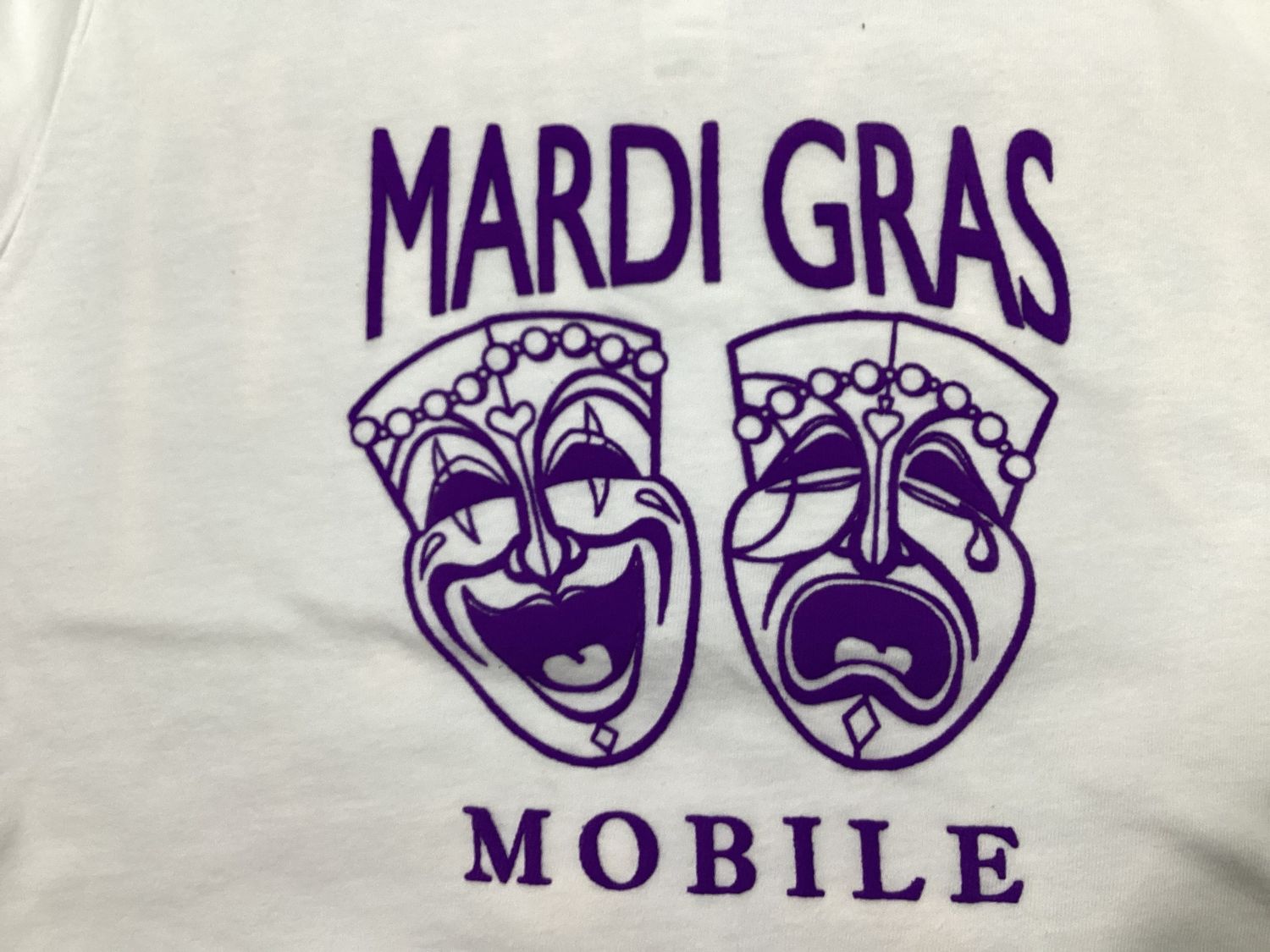Infant White Mardi Gras Masks Tee, Size: 6mo