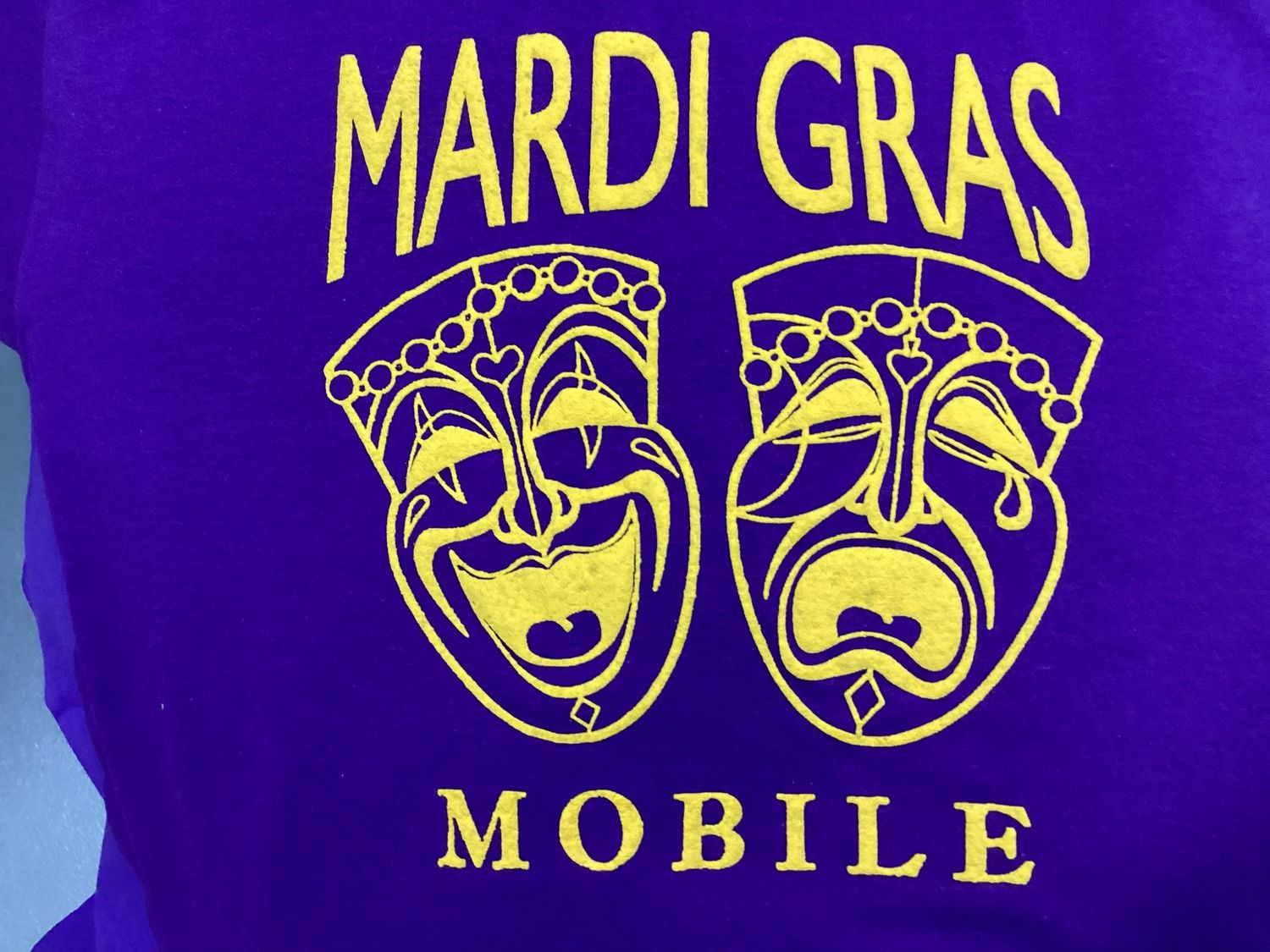 Youth Purple Mobile Mardi Gras Tee Short Sleeve, Size: XS