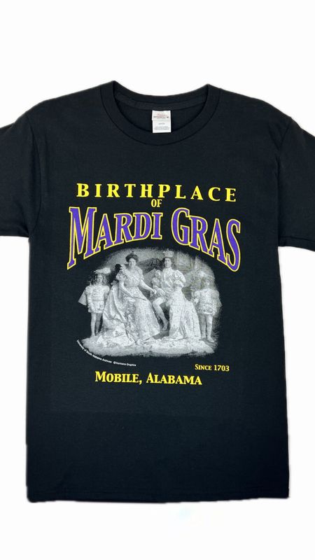 Birthplace of Mardi Gras Tee Black Short Sleeve