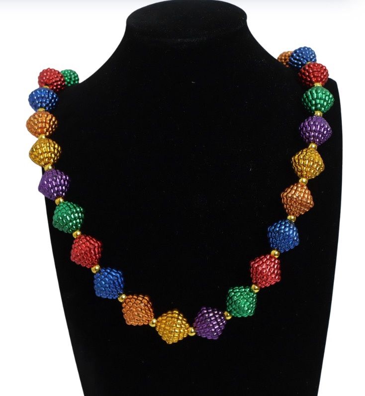 50" Rainbow Berry Bead Mardi Gras Bead (Dozen)