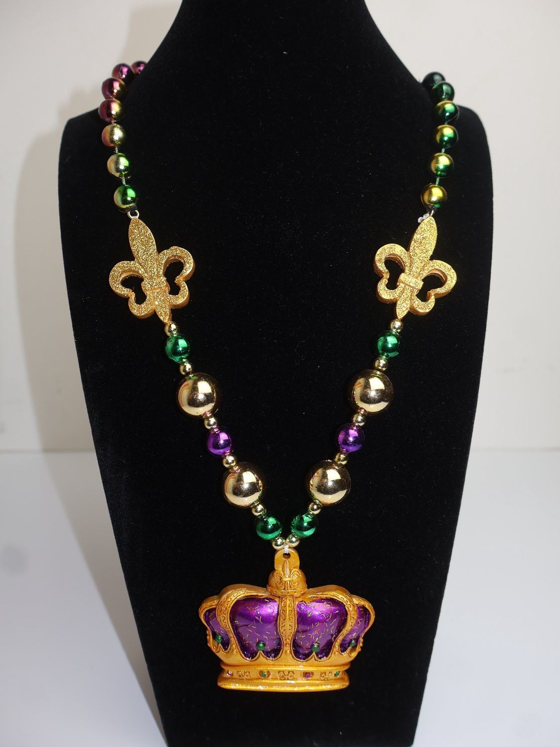 36&quot; GOLD &amp; RED COLOR CROWN WITH GLITTER DECO BEAD single