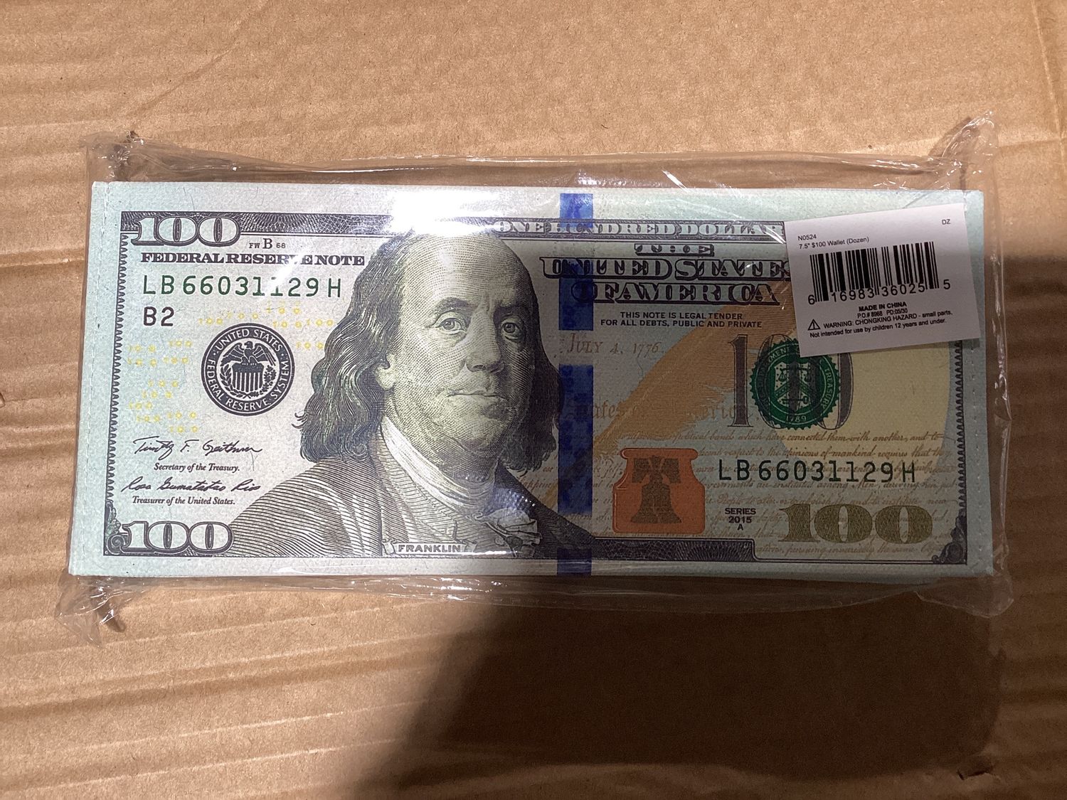 $100 Bill Wallet (Dozen)