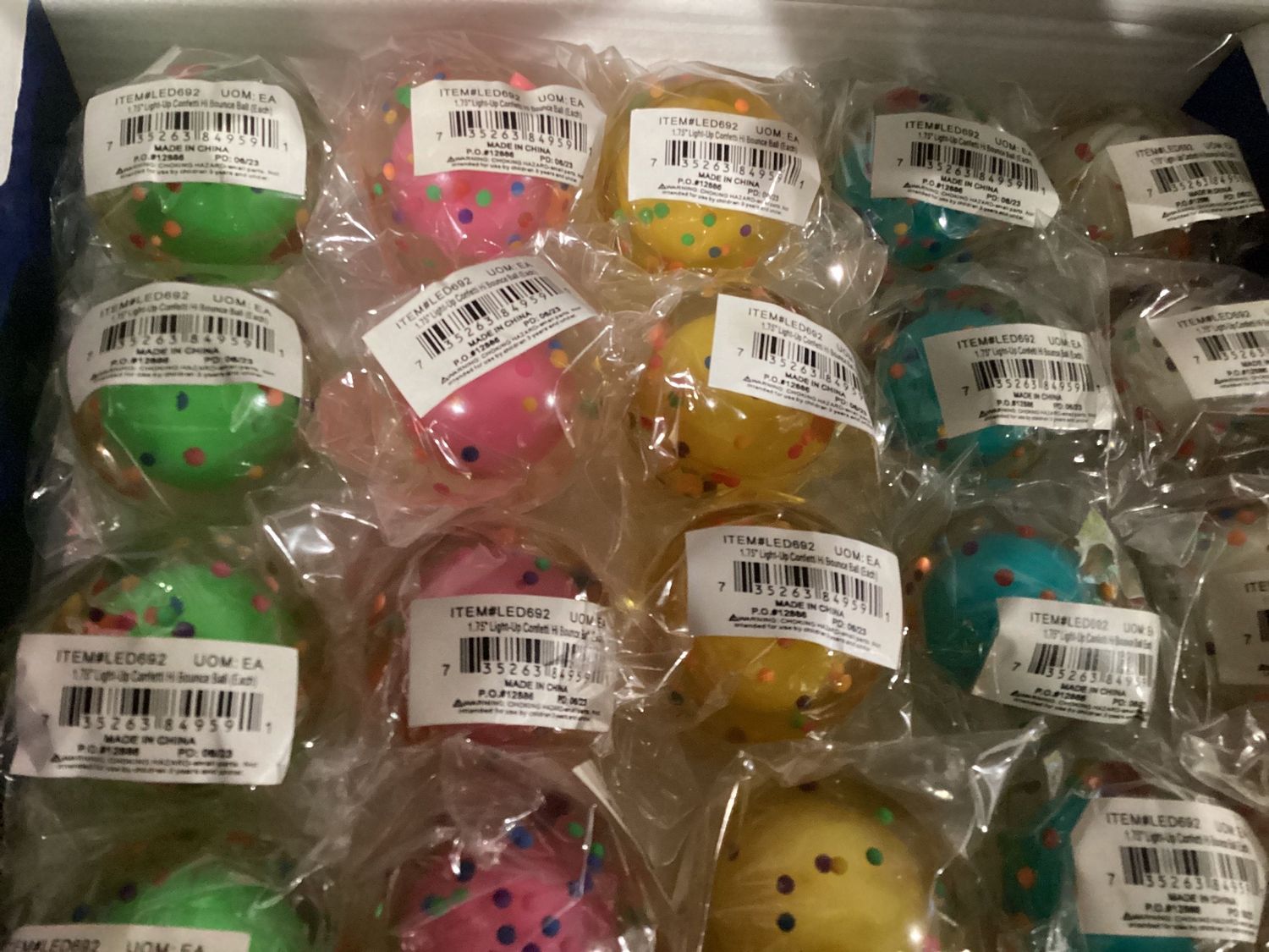 1.75" Light-Up Confetti Hi Bounce Ball (Each)