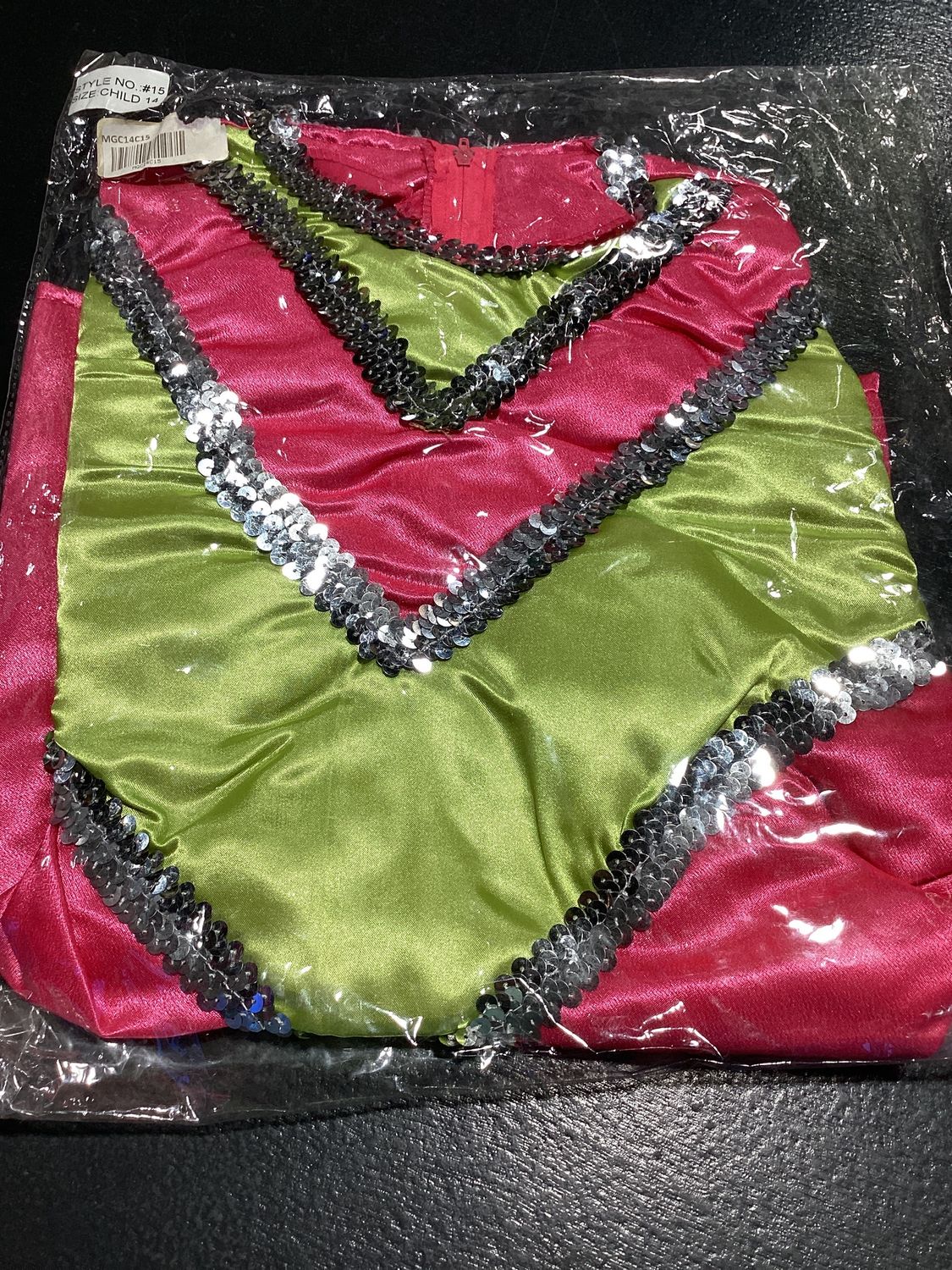 #15 - Hot Pink Costume with Green Trim - Child's Size (Each)