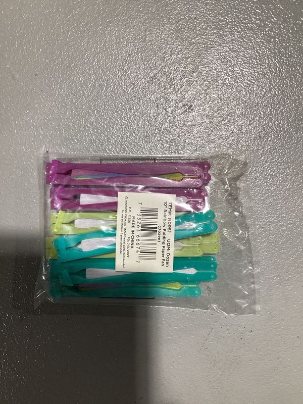 10" Rainbow Folding Paper Fan (Dozen)