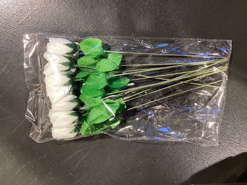 11.5” Faux Roses - White (Dozen)