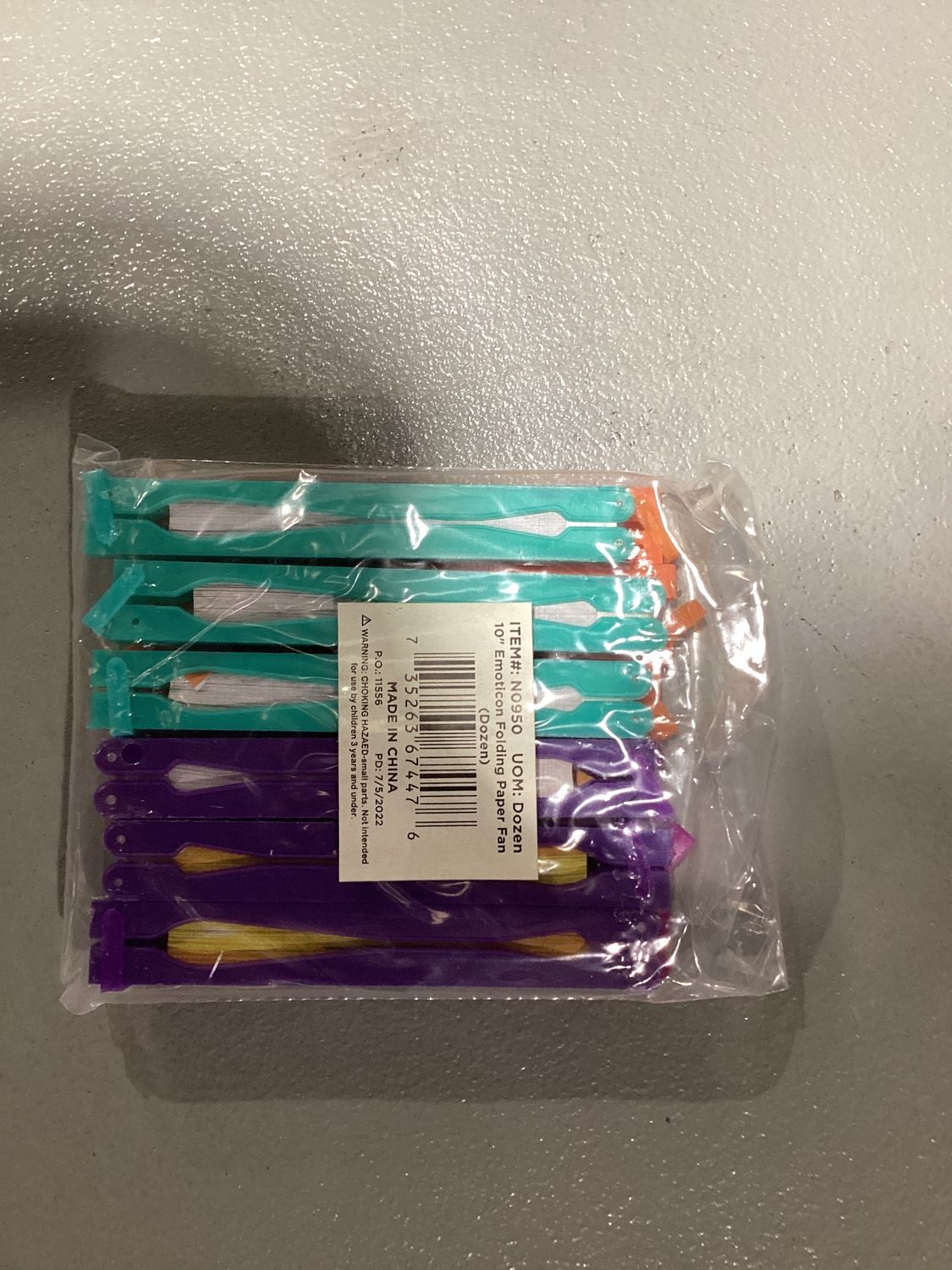 10" Emoticon Folding Paper Fan (Dozen)