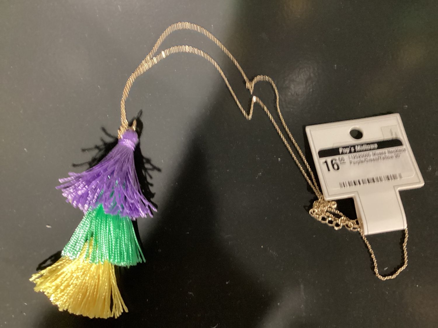 112520005 Muses Necklace Purple/Green/Yellow 30"