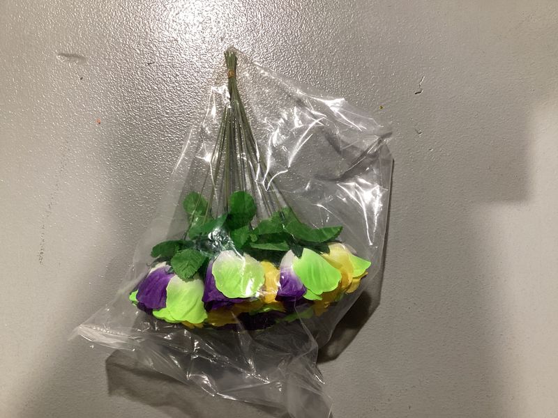 11" Mardi Gras Faux Rose (Dozen)