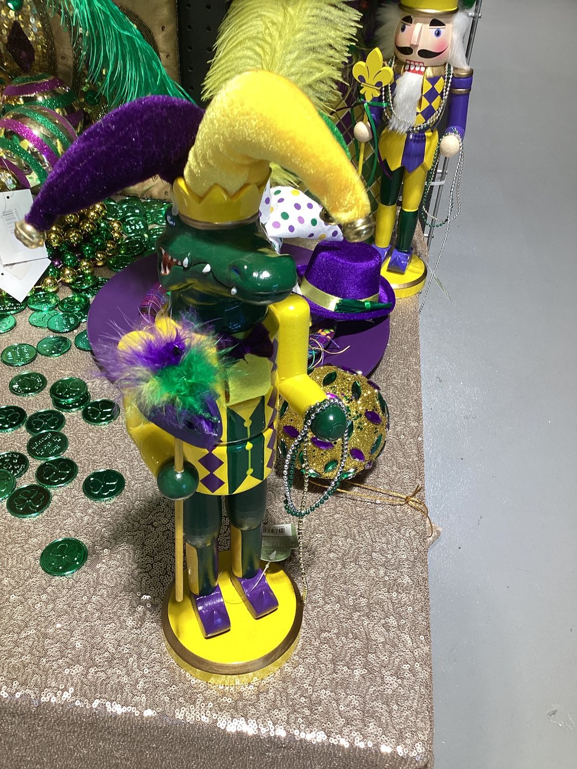 14" Mardi Gras Gator Nutcracker (Each)