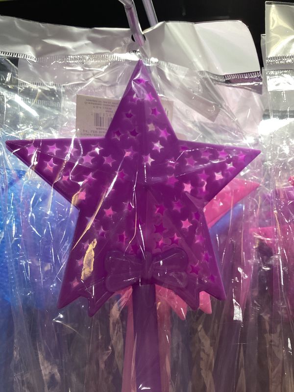 14" LED Star Wand with Bow Detail - Assorted Colors (single)