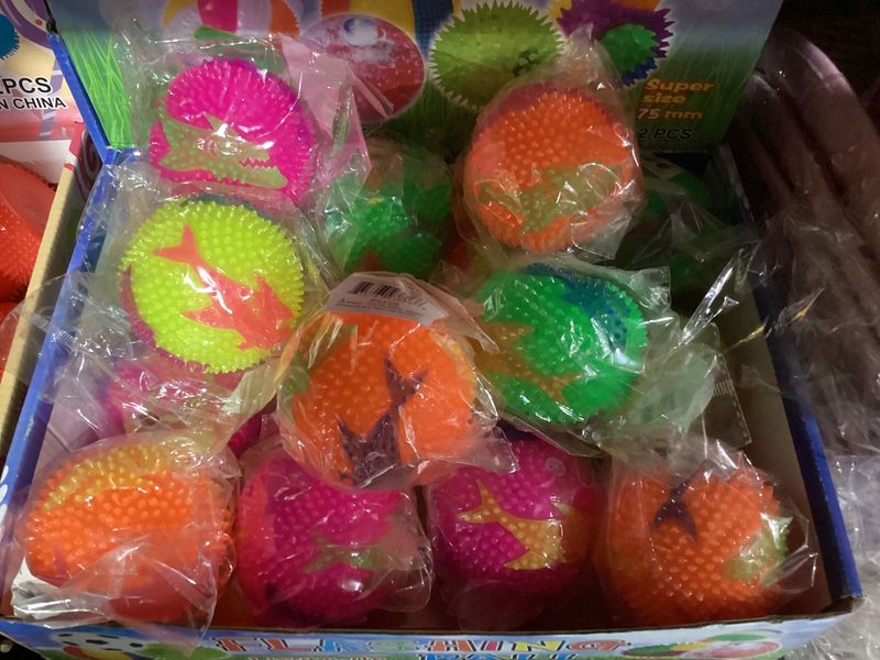 2.95" LED Knobby Shark Bounce Ball - Assorted Colors (Each)