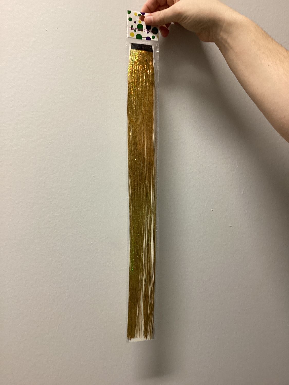 19" Clip-In Gold Hair Tinsel Extensions (Each)