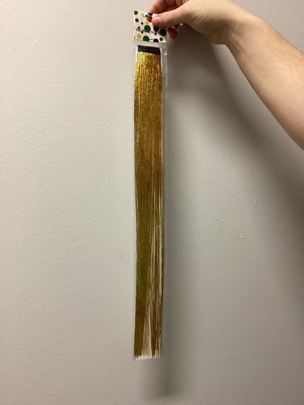 19" Clip-In Gold Hair Tinsel Extensions (Each)