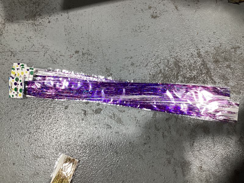 19" Clip-In Purple Hair Tinsel Extensions (Each)