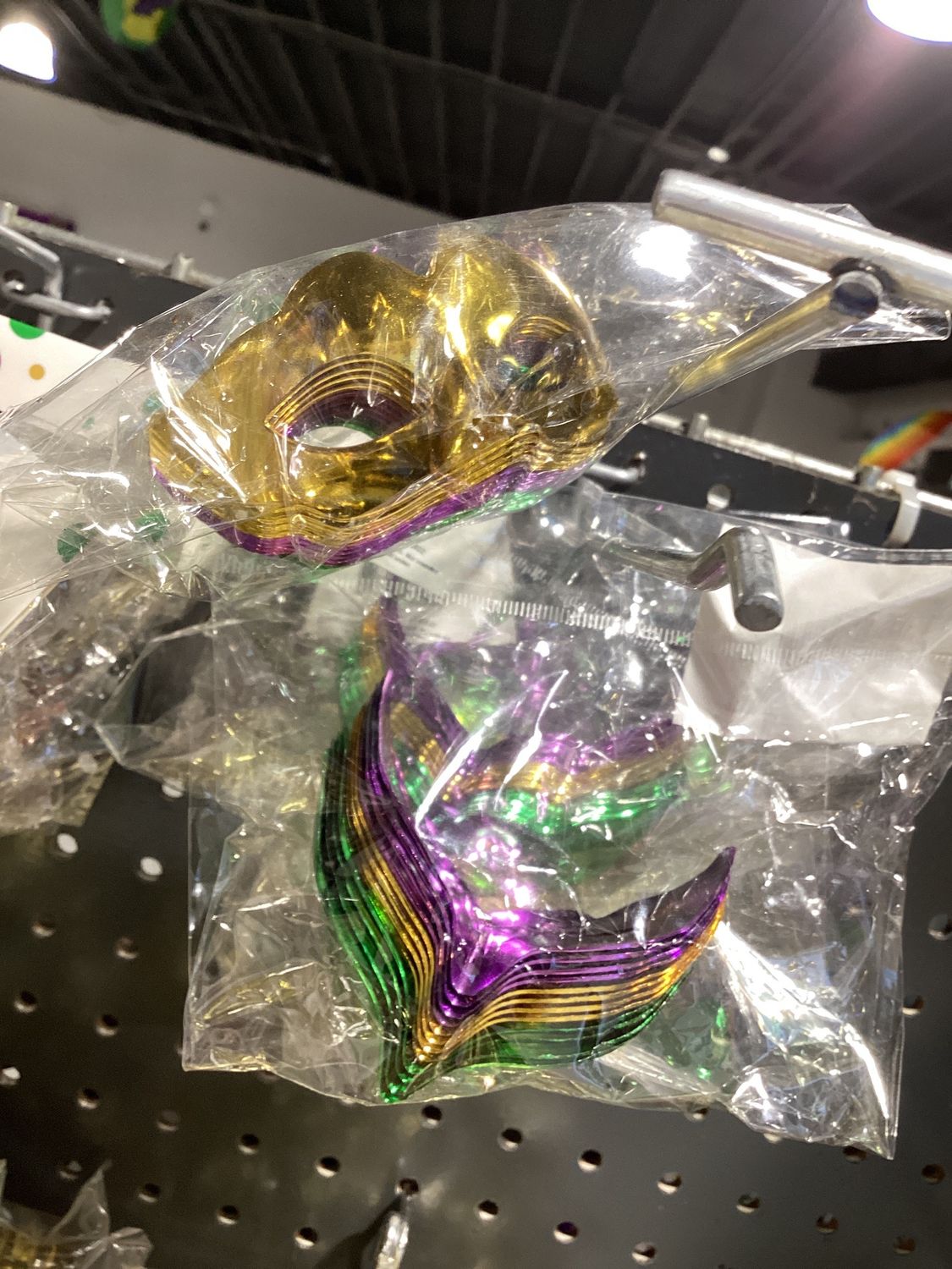 2.75&quot; Mardi Gras Masks - Assorted Purple, Green and Gold (Dozen)