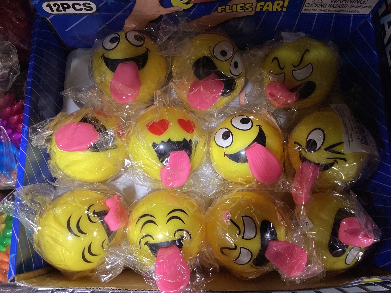 2" LED Emoticon with Tongue Bounce Ball (Each)
