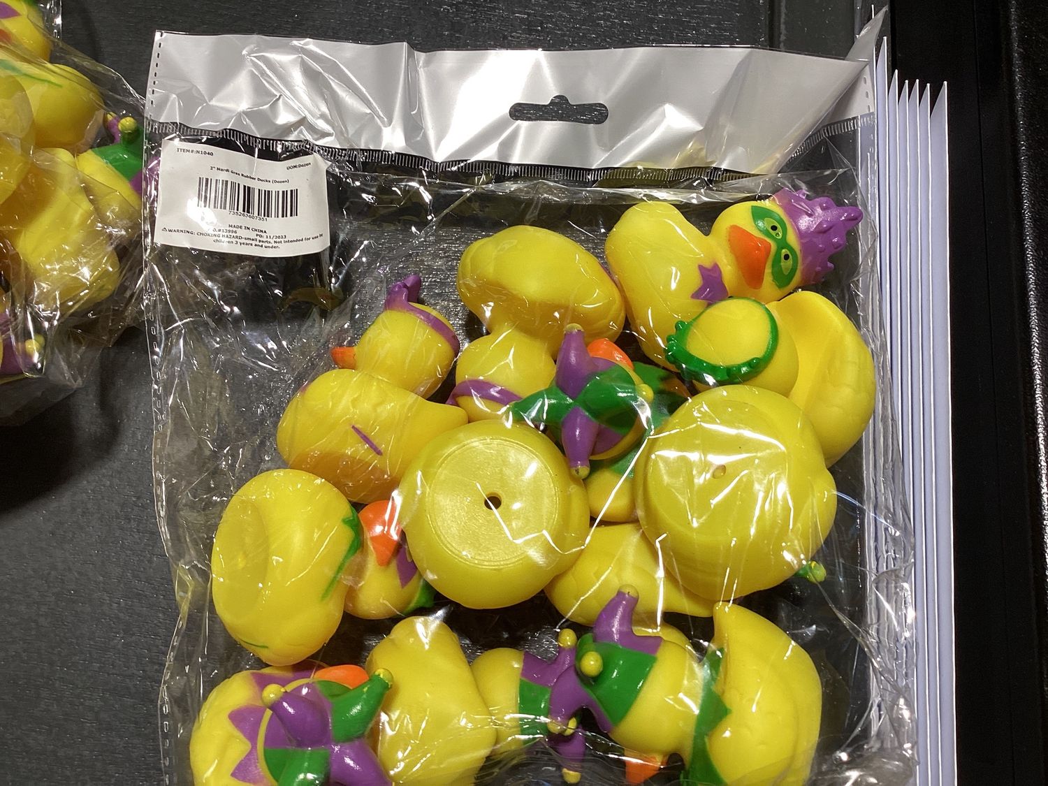 2" Mardi Gras Rubber Ducks (Dozen)