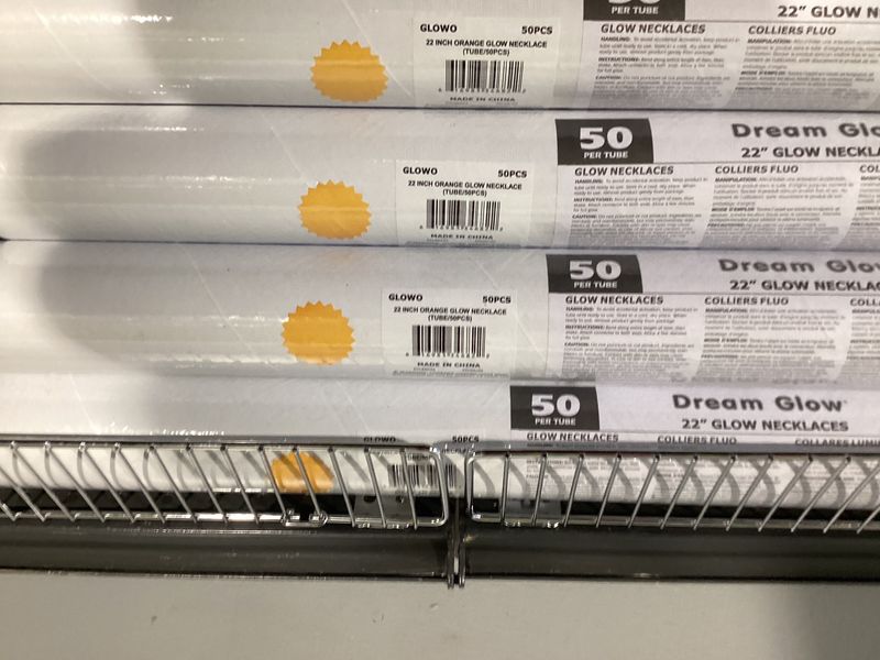 22" Orange Glow Necklace (Tube/50 Pieces)