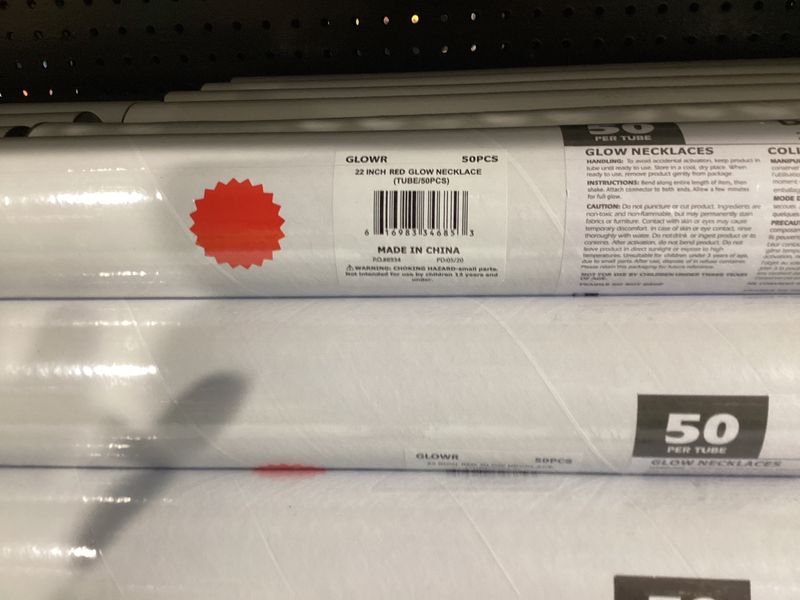 22" Red Glow Necklace (Tube/50 Pieces)