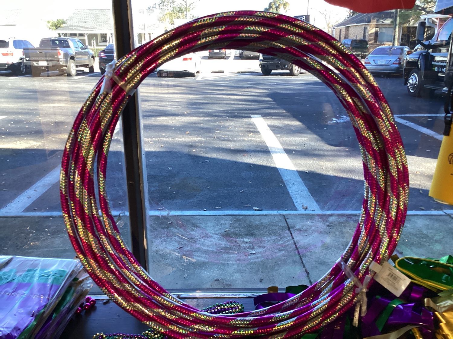 24" Hula Hoop - Pink and Silver Glitter (Dozen)