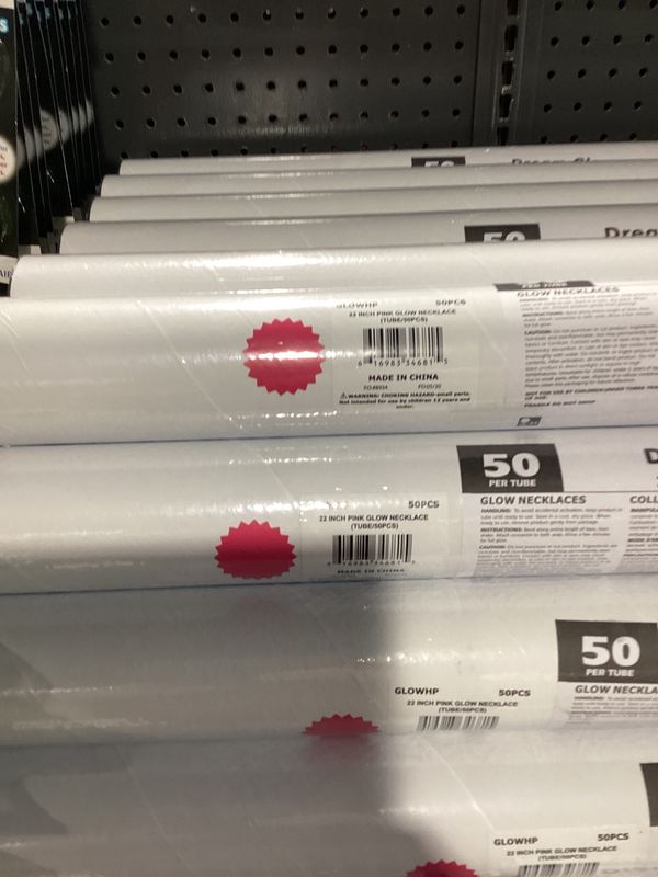 22" Pink Glow Necklace (Tube/50 Pieces)