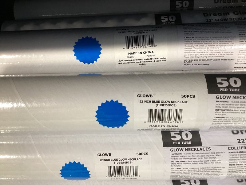 22" Blue Glow Necklace (Tube/50 Pieces)