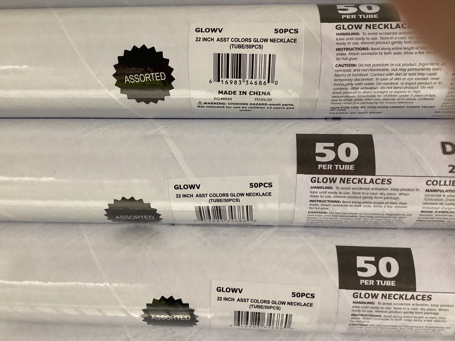 22" Variety Glow Necklace (Tube/50 Pieces)