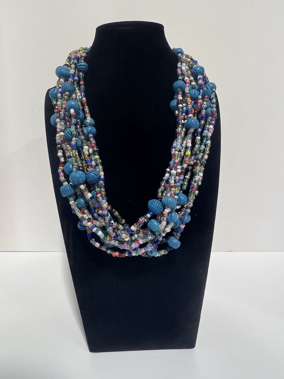 27" Multi Glass &amp; Bone Bead Necklace (Dozen)