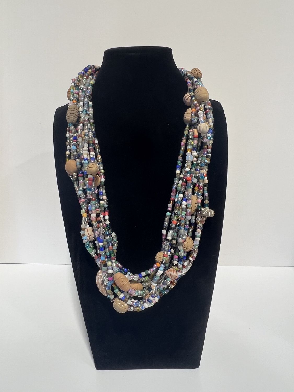 27" Multi Glass &amp; Clay Bead Necklace (Dozen)