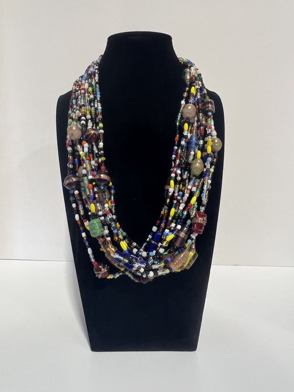 27&quot; Multi Color Festive Glass Bead Necklace (Dozen)