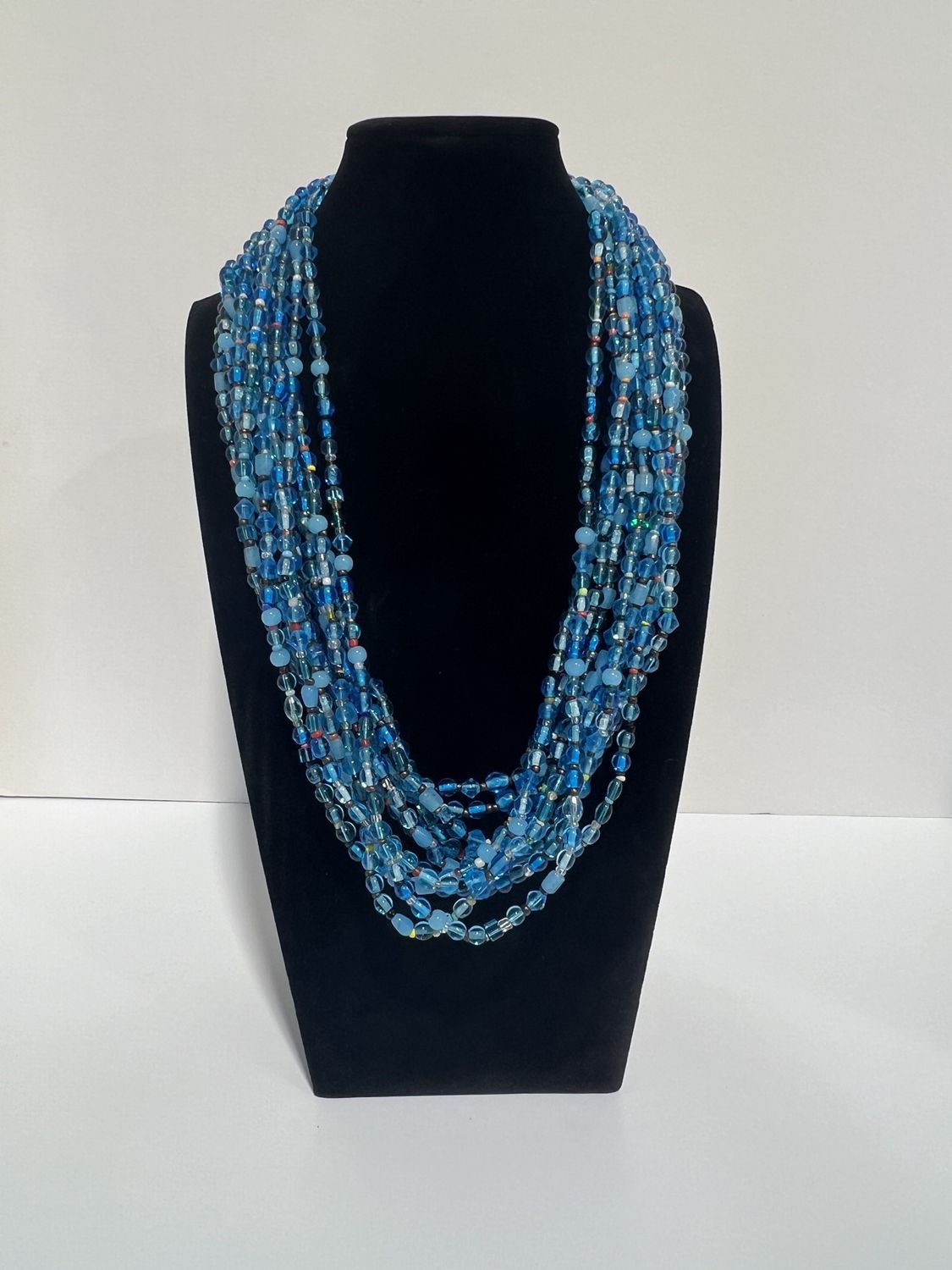 27" Turquoise Glass Bead Necklace (Dozen)