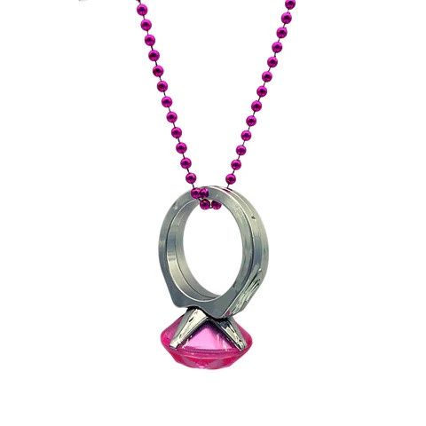 33&quot; 7mm Hot Pink Jumbo Diamond Ring Necklace (Dozen)