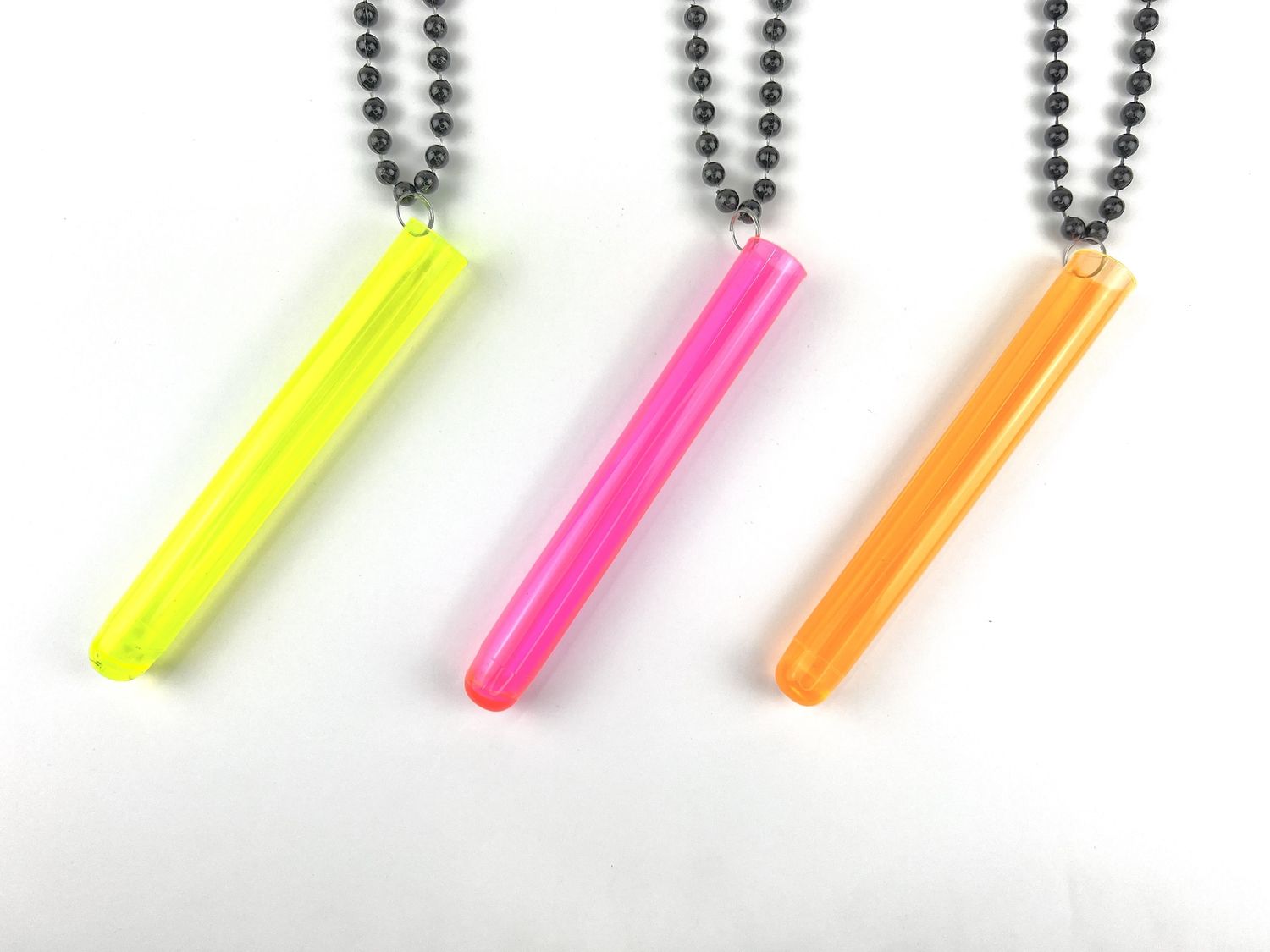 33&quot; 7mm Black with Neon Test Tube Glass single