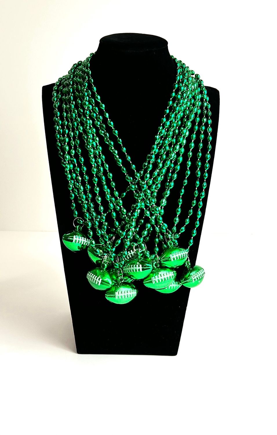 33" Dark Green Football Mardi Gras Bead (DZ)