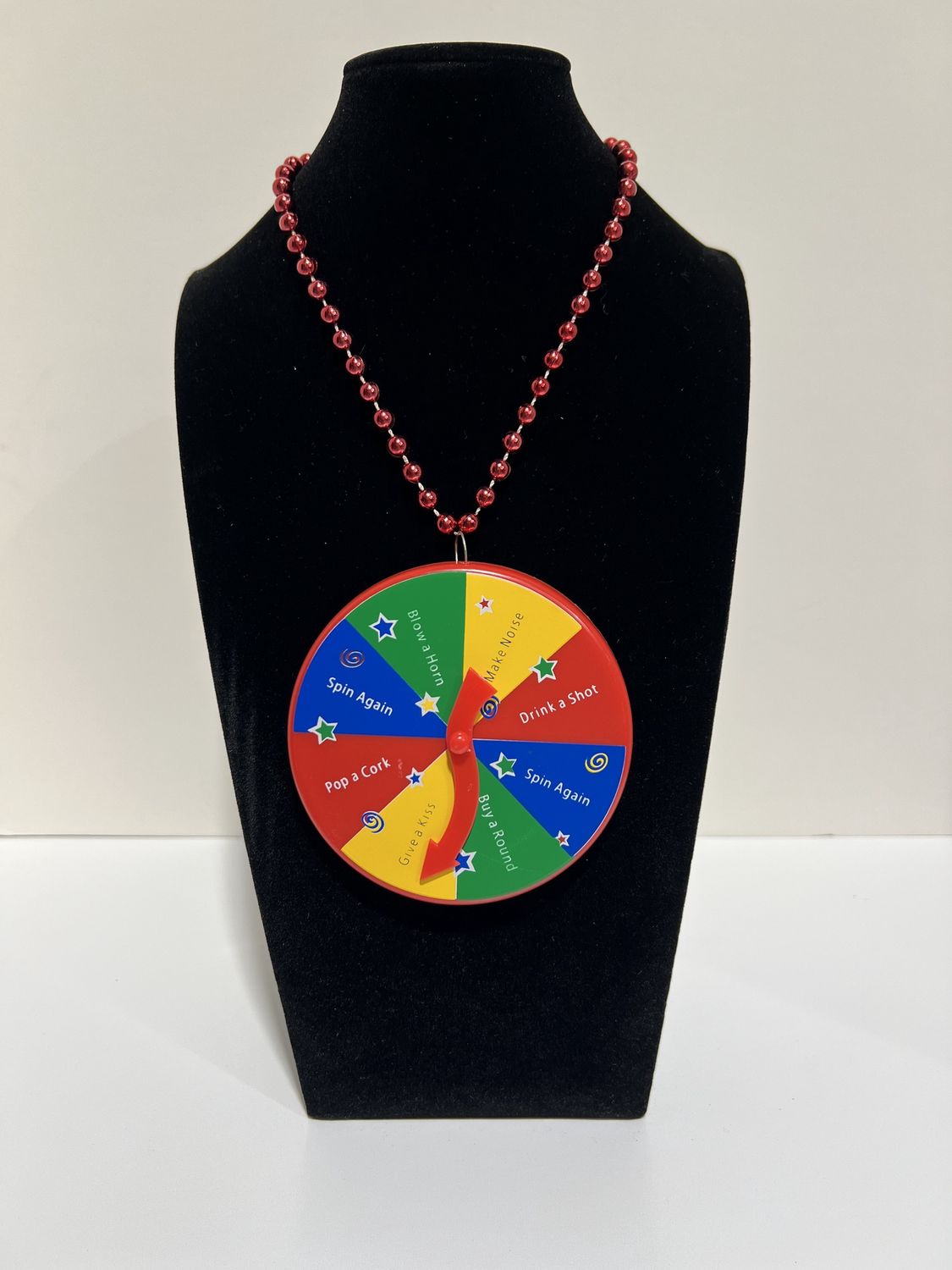 33&quot; 7mm Red Spinner Party Bead single