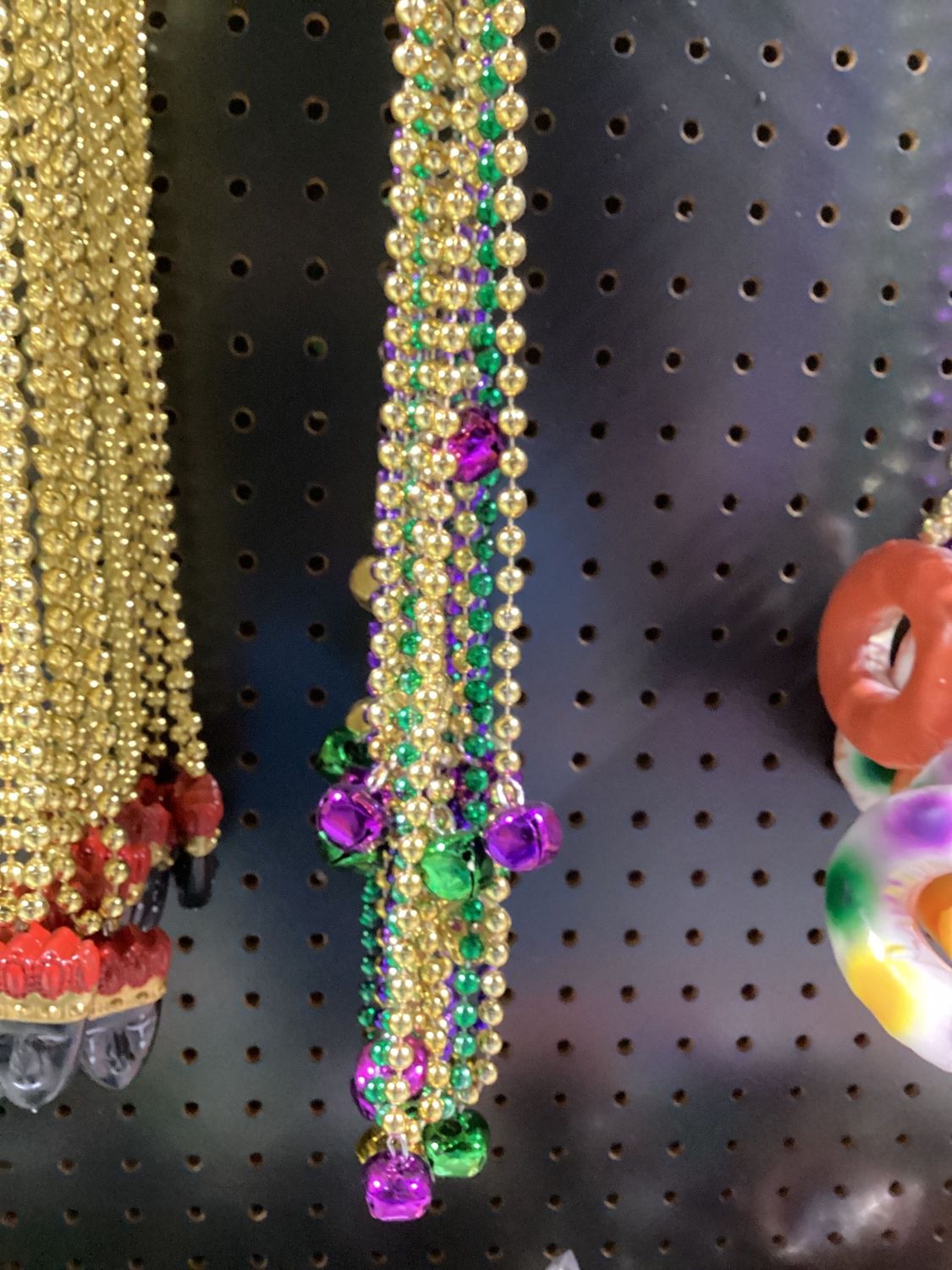 33" 7mm Purple, Green and Gold Jingle Bells - 3 Colors (Dozen)