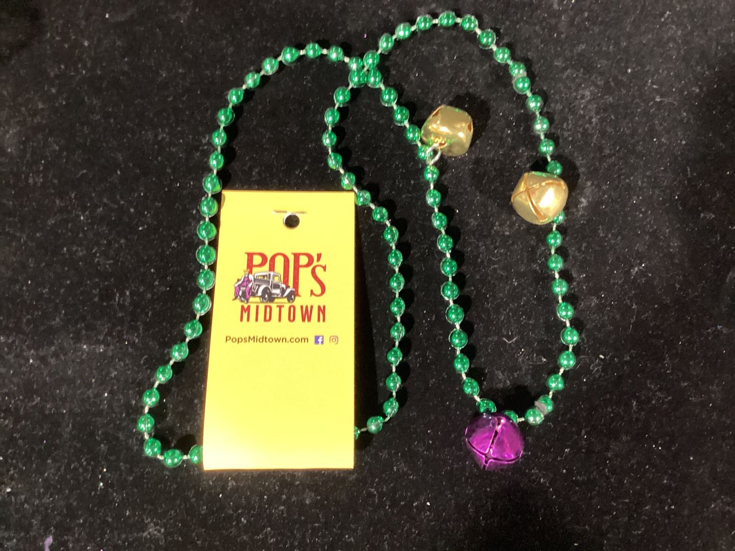 33&quot; 7mm Purple, Green and Gold Jingle Bells - 3 Colors single